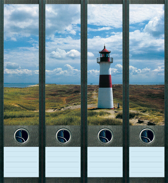 file art 4er-Ordnerrückenetiketten-Set &quot;Lighthouse&quot; für 7,5 und 8 cm Ordner
