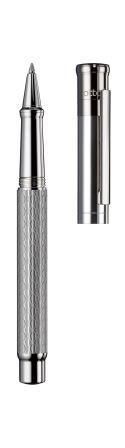 Otto Hutt Design04 - Silber AG925 Tintenroller Princess Cut guillochiert/Platin beschichtet