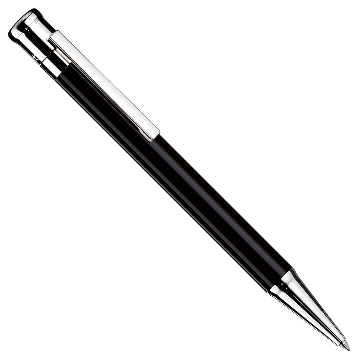 Kugelschreiber Otto Hutt Design04 - Schwarz Glanz / Platin beschichtet