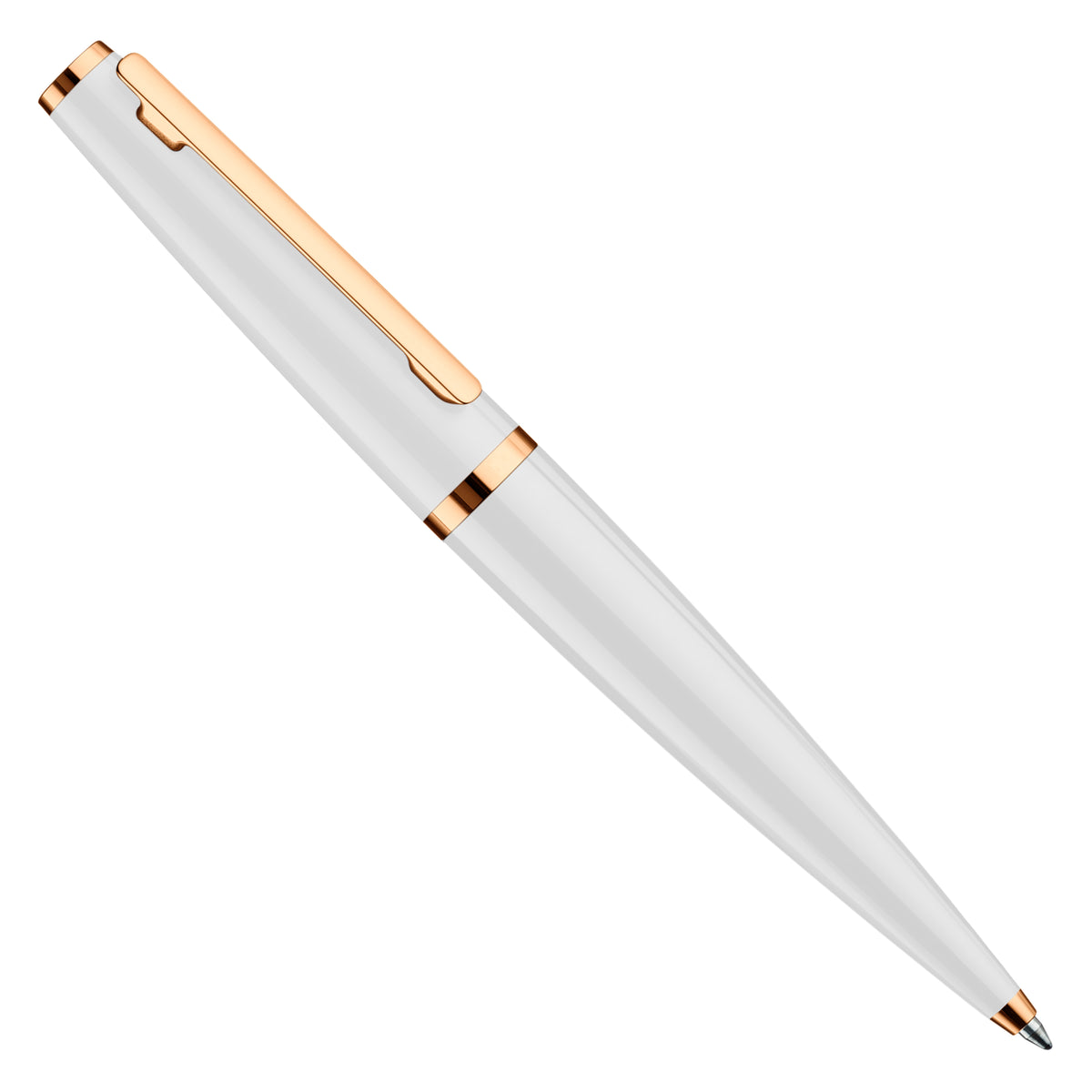 Kugelschreiber Otto Hutt Design06 - Weiß Glanz / Rosé vergoldet