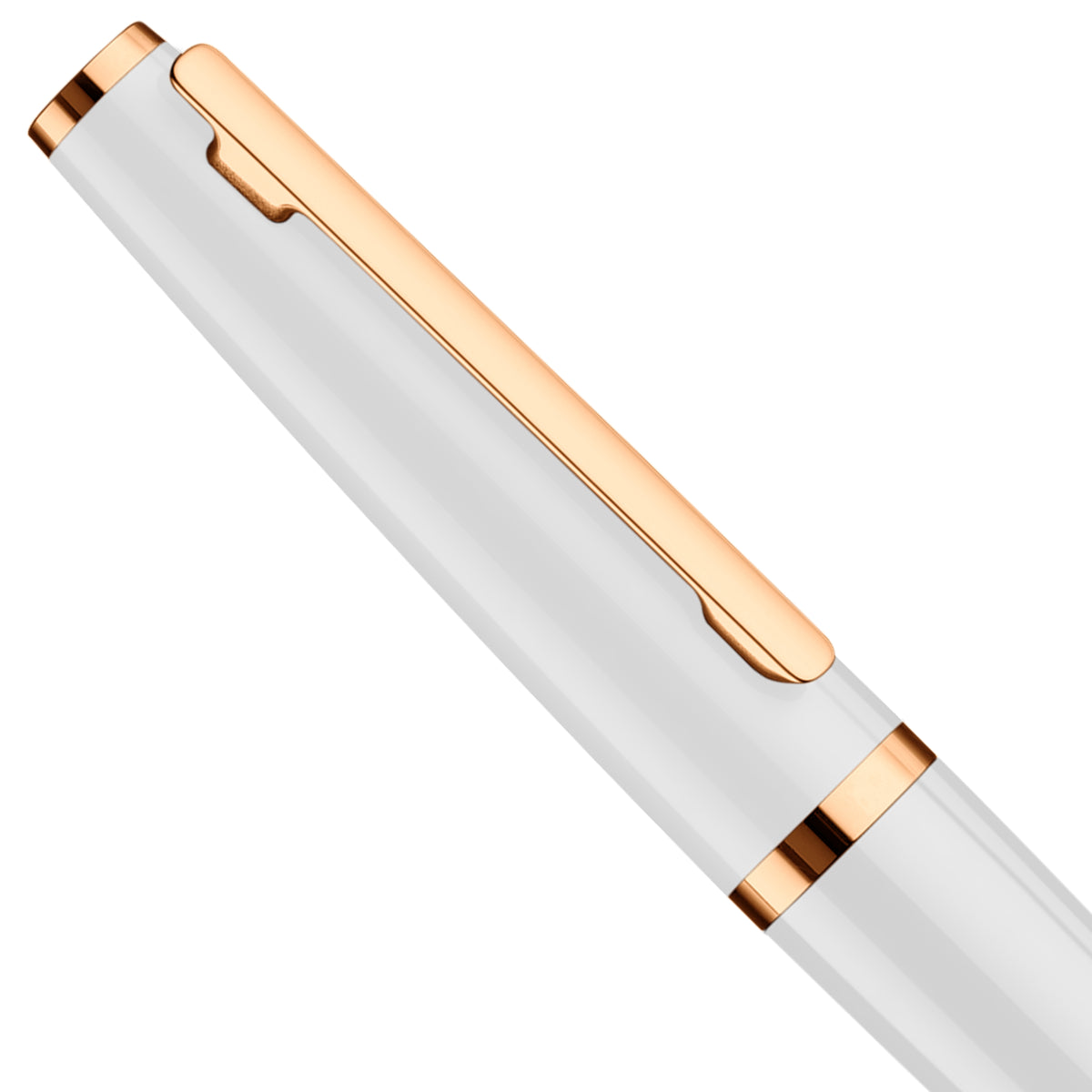 Kugelschreiber Otto Hutt Design06 - Weiß Glanz / Rosé vergoldet