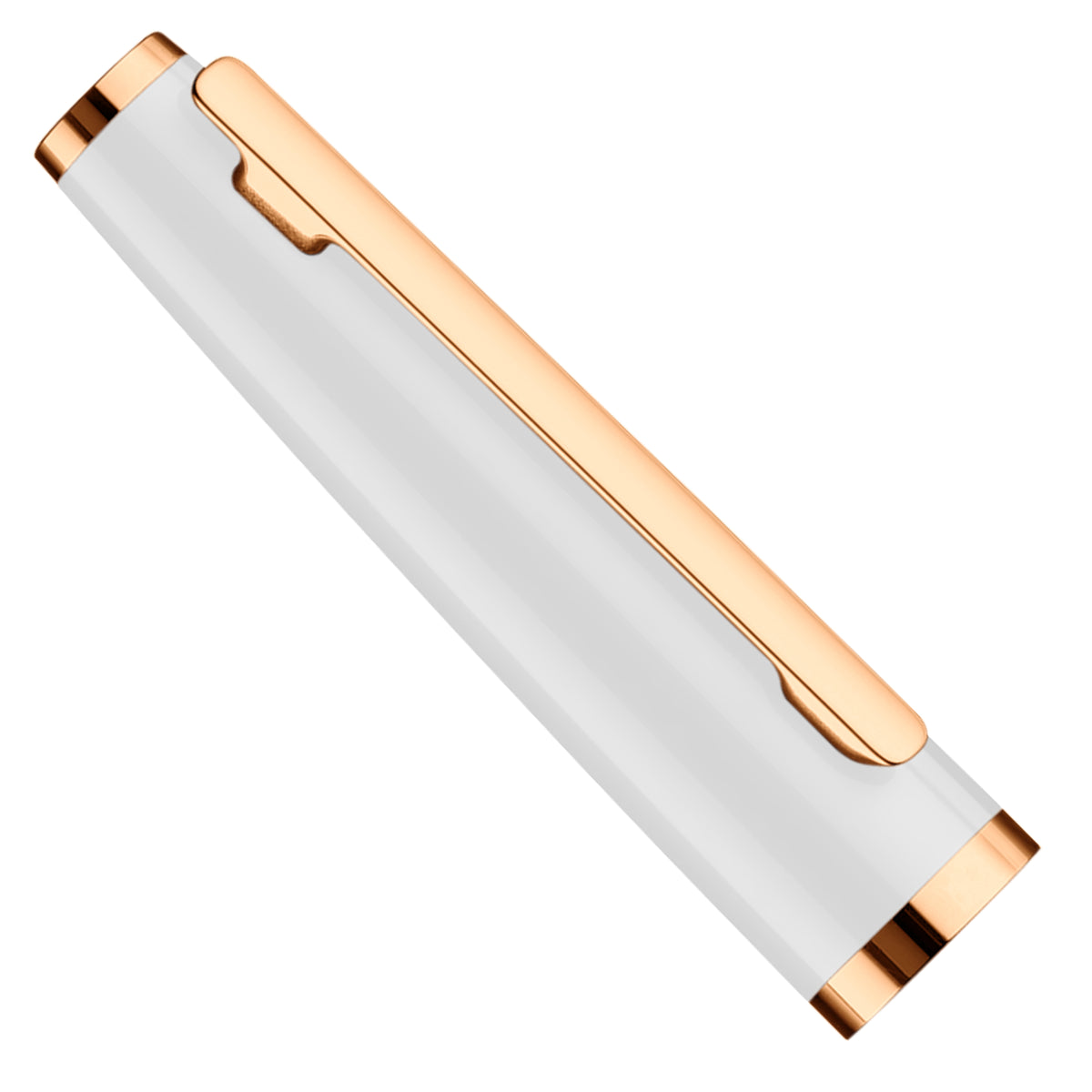 Füllfederhalter Otto Hutt Design06 - Weiß Glanz, Beschlagteile rosé vergoldet / Stahlfeder