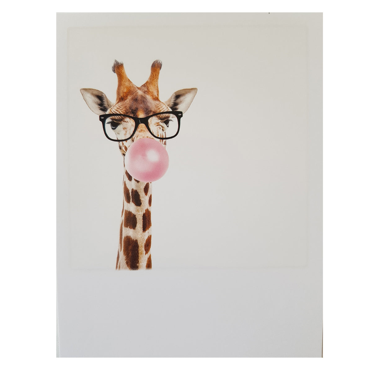 Postkarte &quot;Giraffe with bubblegum&quot;