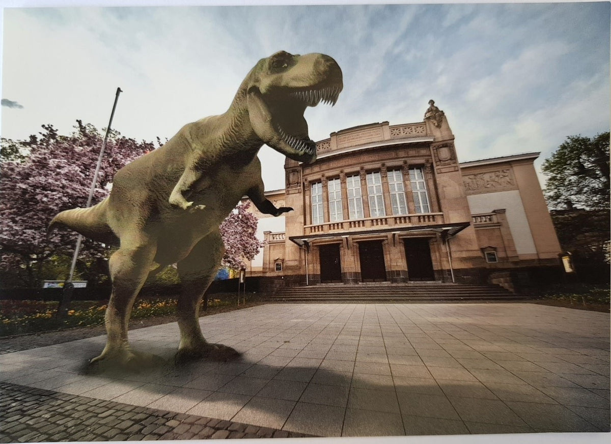 Postkarte &quot;T-Rex Theater&quot;