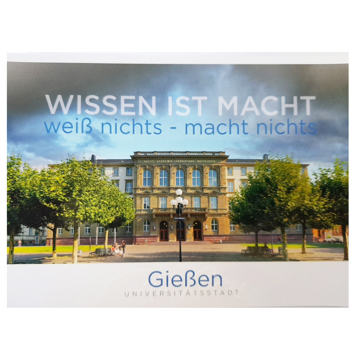 Postkarte &quot;Gießen Universitätsstadt - Wissen ist Macht...&quot;