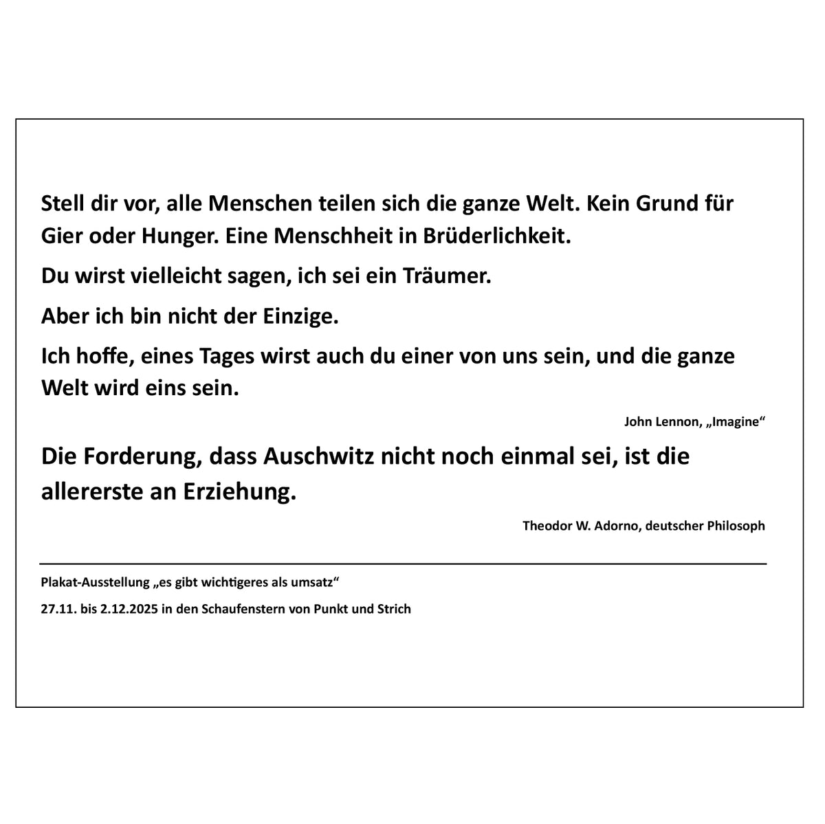 Postkarte "Hoffnung / Lennon, Adorno"