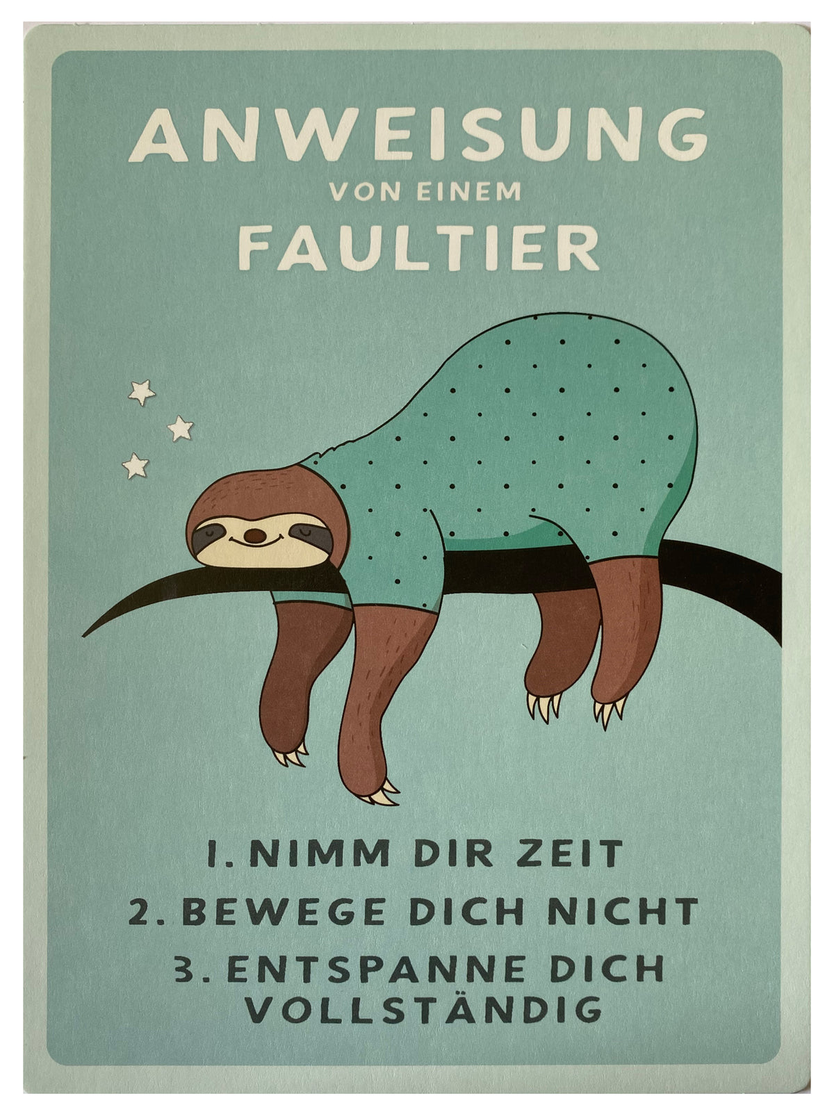 XXL-Aufstellkarte &quot;Faultier&quot;