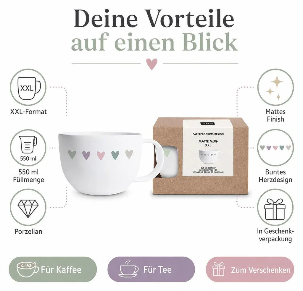 XXL Tasse Hearts