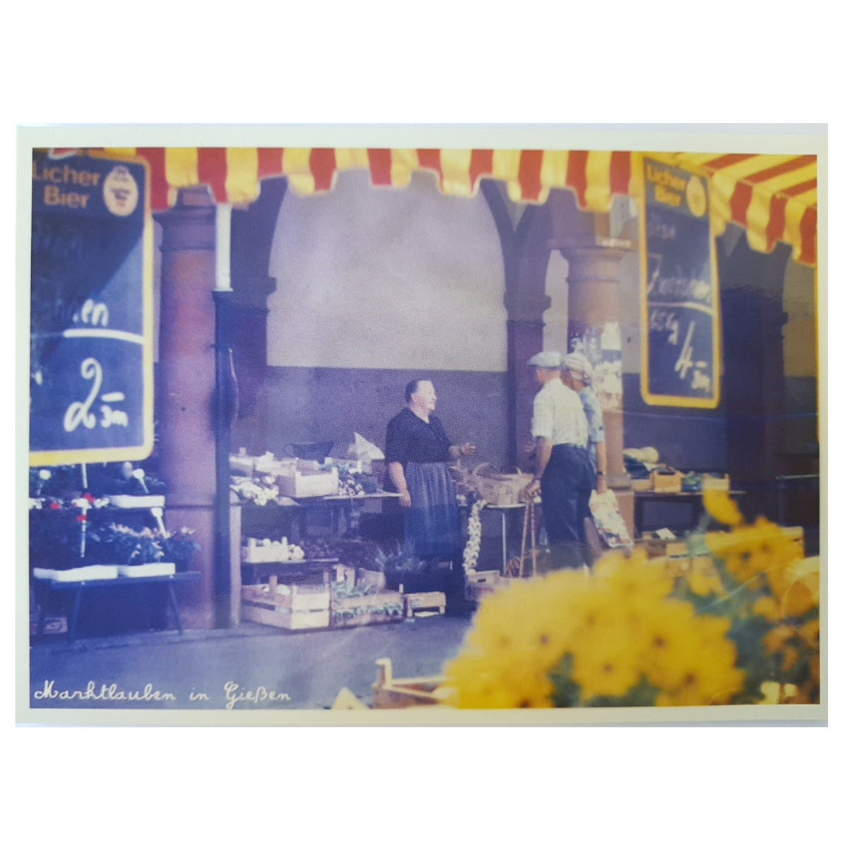 Postkarte &quot;Marktlauben Giessen&quot;
