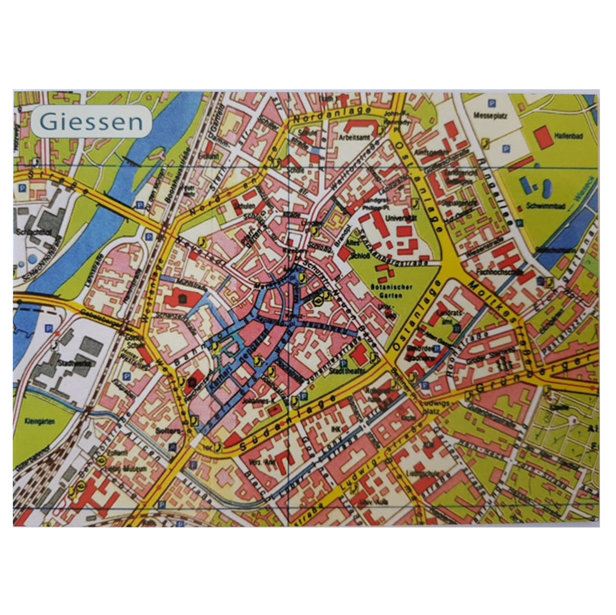 Postkarte &quot;Stadtplan Giessen&quot;