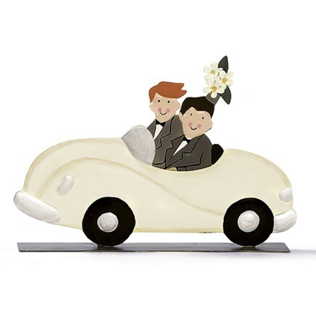 Hochzeitspaar Männer, Blechaufsteller 20 cm