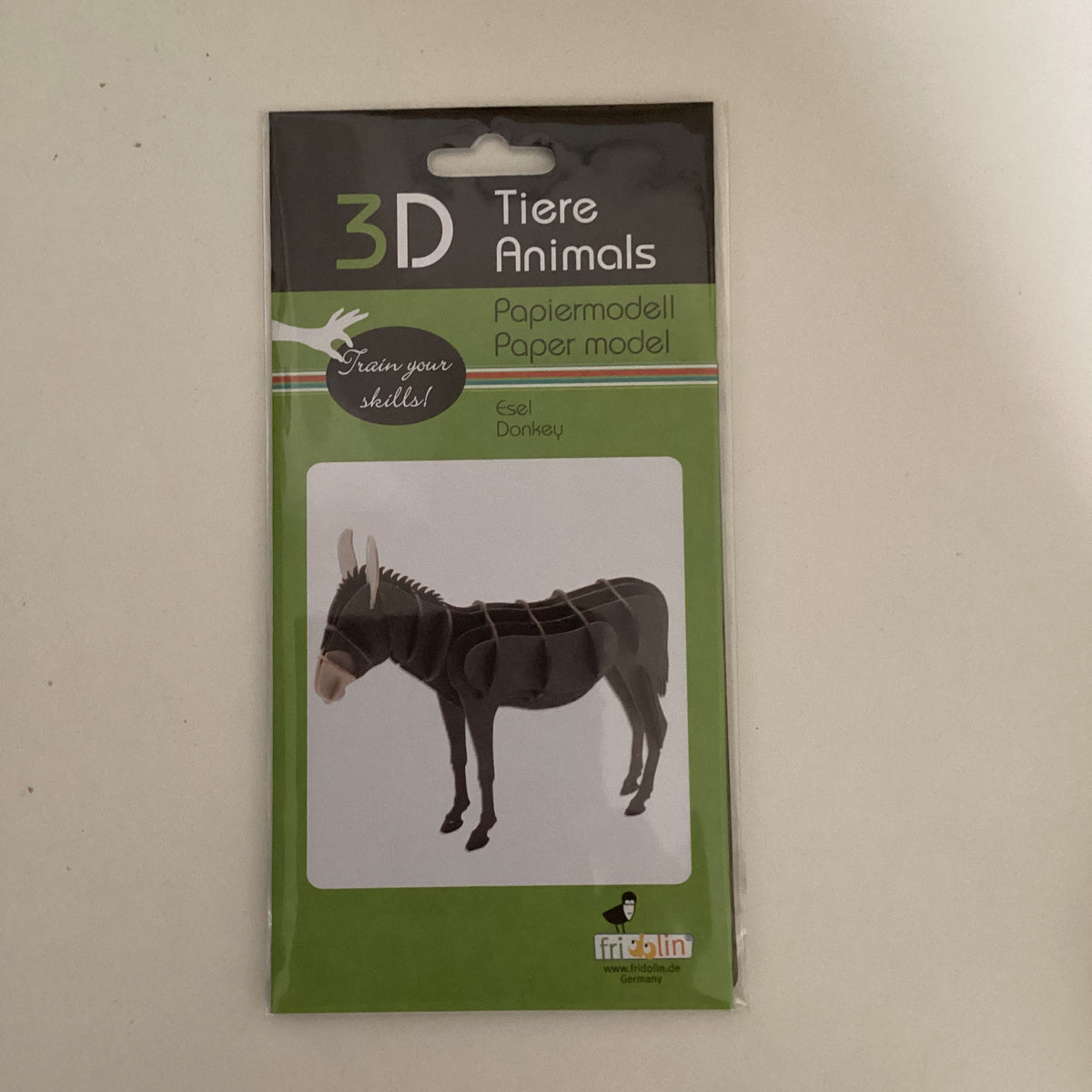 3D Papiermodell aus Karton "Esel"