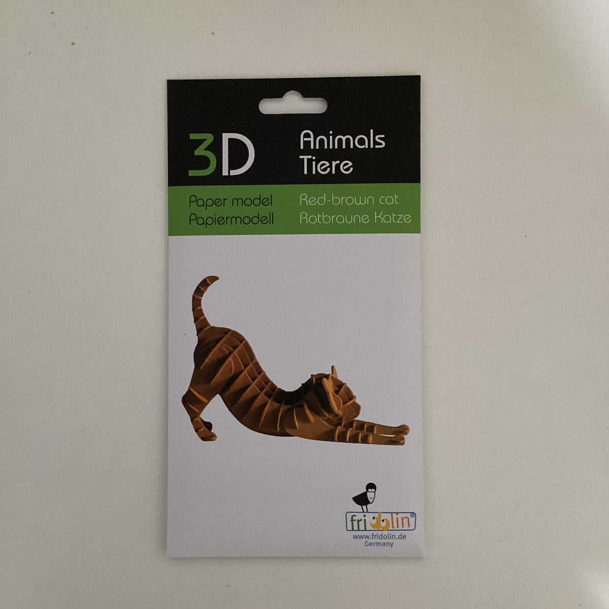 3D Papiermodell aus Karton "Rotbraune Katze"