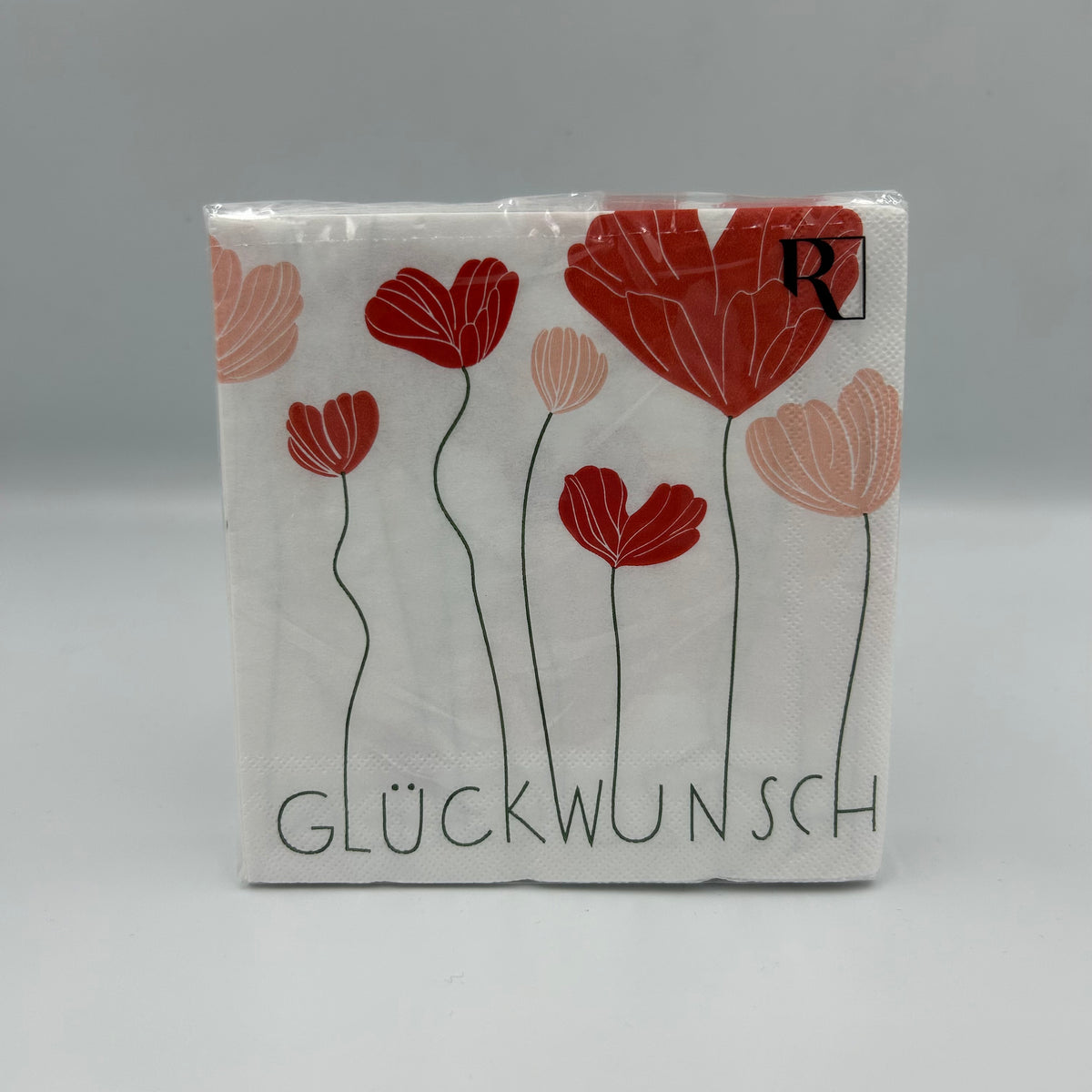 Servietten Glückwunsch - Mohnblumen, 25x25 cm