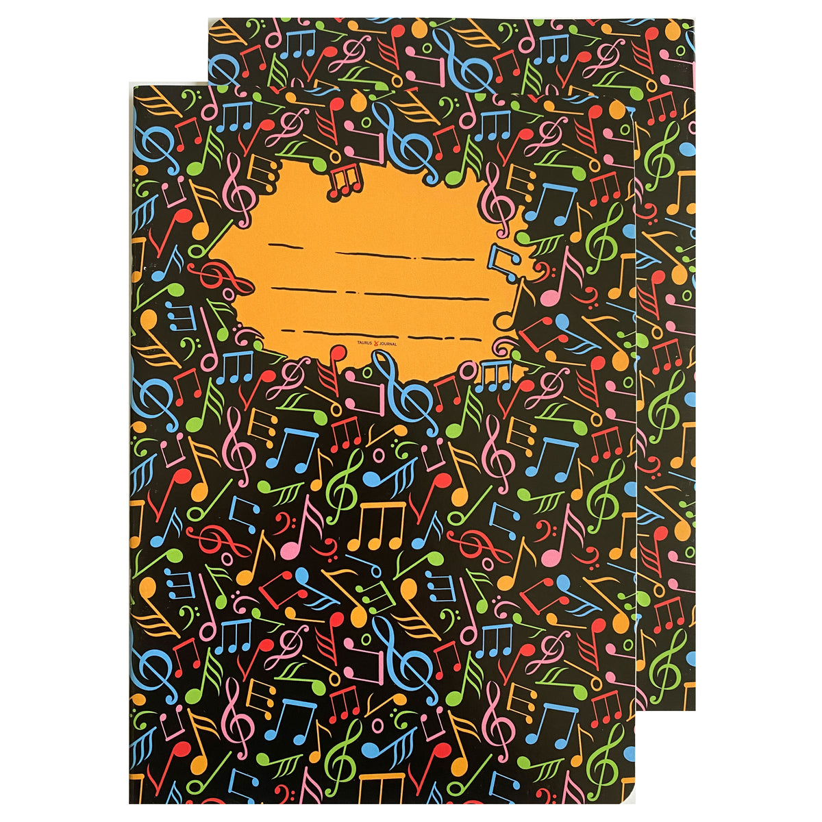 Journal in DIN A5, Motiv &quot;Bunte Musiknoten&quot;