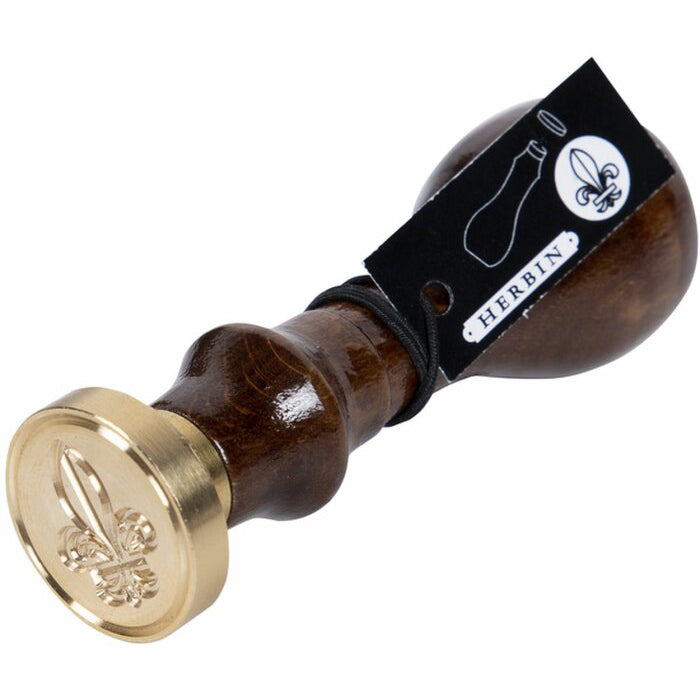 J. Herbin Siegel rund mit Holzgriff-Petschaft, Buchstabe Punkt & Strich