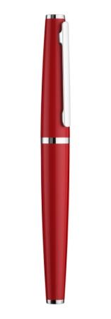 Füllfederhalter Otto Hutt Design06 - Rot Glanz, Beschlagteile platiniert / Stahlfeder