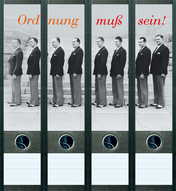 File Art Ordner-Etiketten – Design „Orderly Conduct" 4er-Set, Made In Germany