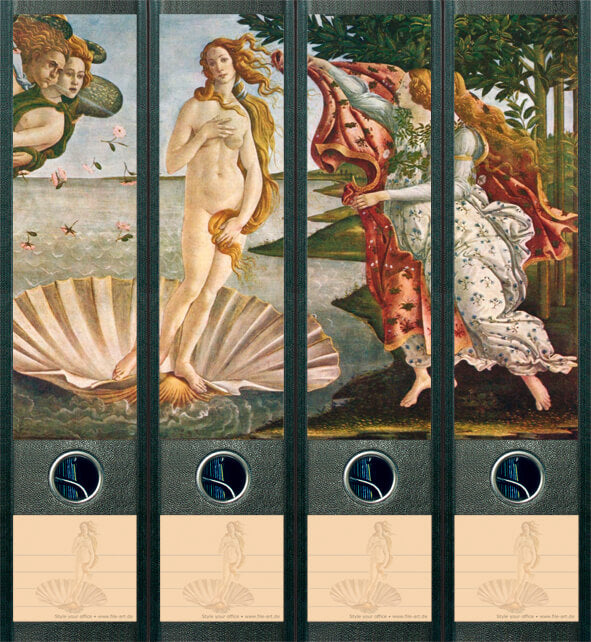 file art 4er-Ordnerrücken-Etiketten-Set &quot;Botticelli&quot; für 7,5 und 8 cm Ordner
