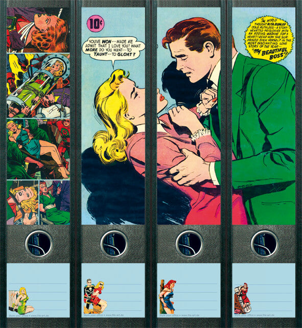 file art 4er-Ordnerrücken-Etiketten-Set &quot;Beautiful Boss&quot; für 7,5 und 8 cm Ordner