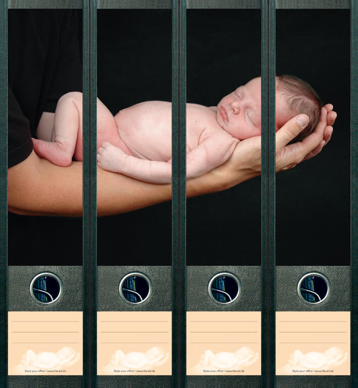 file art 4er-Ordnerrücken-Etiketten-Set &quot;Still Sleeping&quot; für 7,5 und 8 cm Ordner