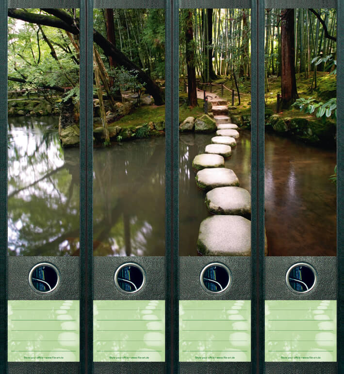 file art 4er-Ordnerrücken-Etiketten-Set &quot;Recreation Area&quot; für 7,5 und 8 cm Ordner