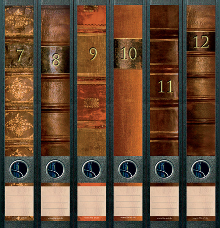 file art 6er-Ordnerrücken-Etiketten-Set &quot;Folio B/6&quot; für 5 cm Ordner