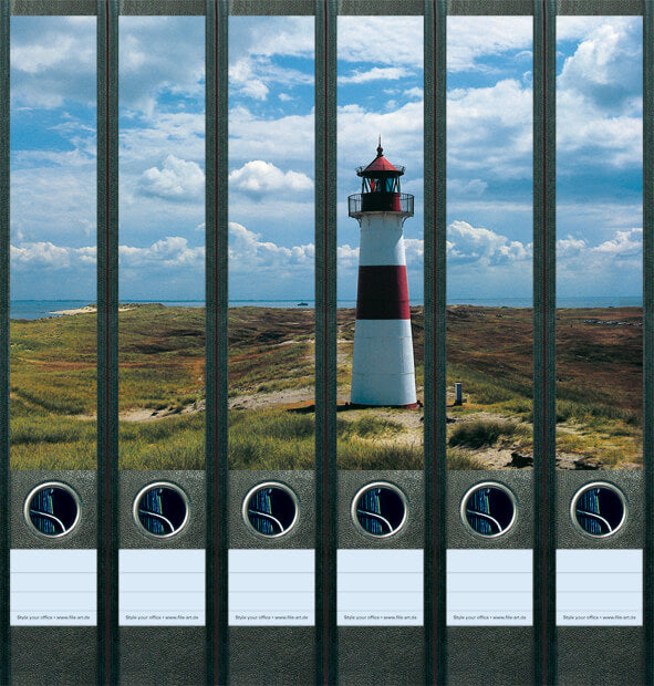 file art 6er-Ordnerrücken-Etiketten-Set &quot;Lighthouse/6&quot; für 5 cm Ordner