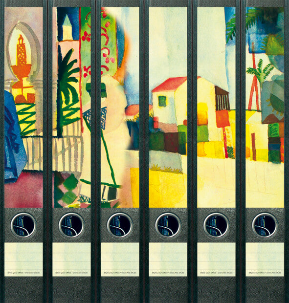 file art 6er-Ordnerrücken-Etiketten-Set &quot;Macke/6&quot; für 5 cm Ordner