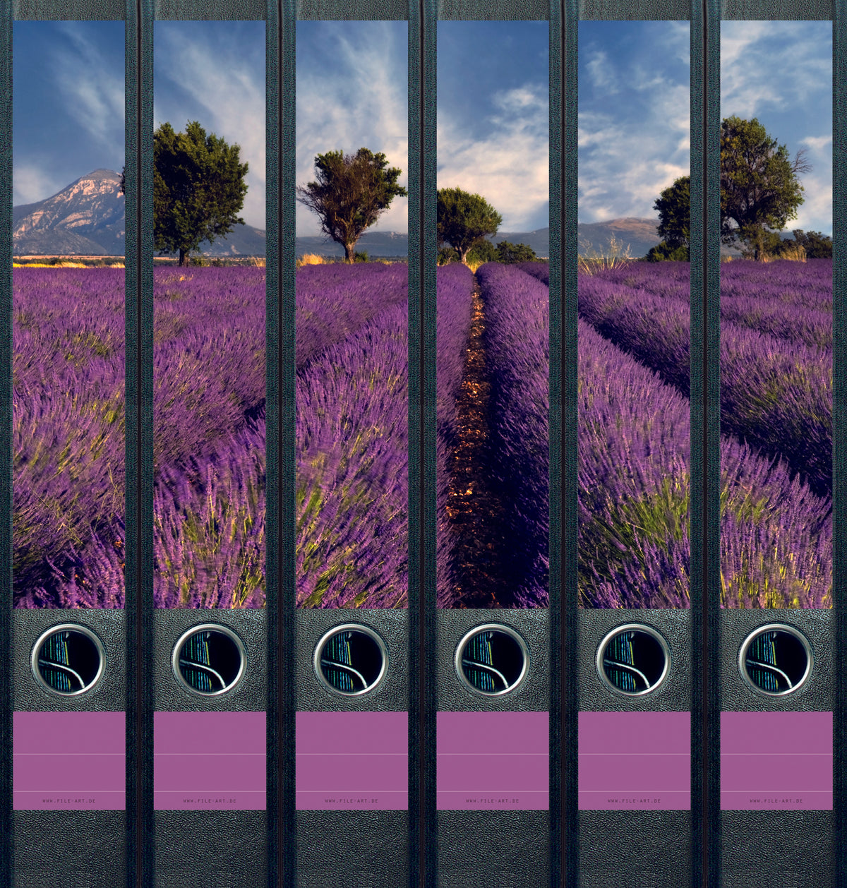 file art 6er-Ordnerrücken-Etiketten-Set &quot;Provence/6&quot; für 5 cm Ordner