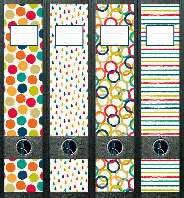 file art 4er-Ordnerrücken-Etiketten-Set &quot;Graficolor&quot; für 7,5 und 8 cm Ordner