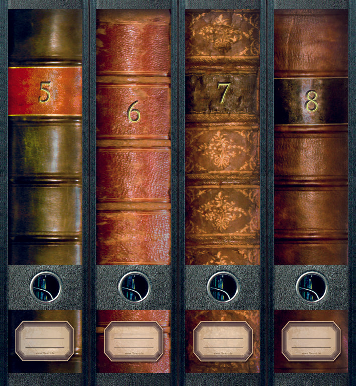file art 4er-Ordnerrücken-Etiketten-Set &quot;Folio II / 5-8&quot; für 7,5 und 8 cm Ordner