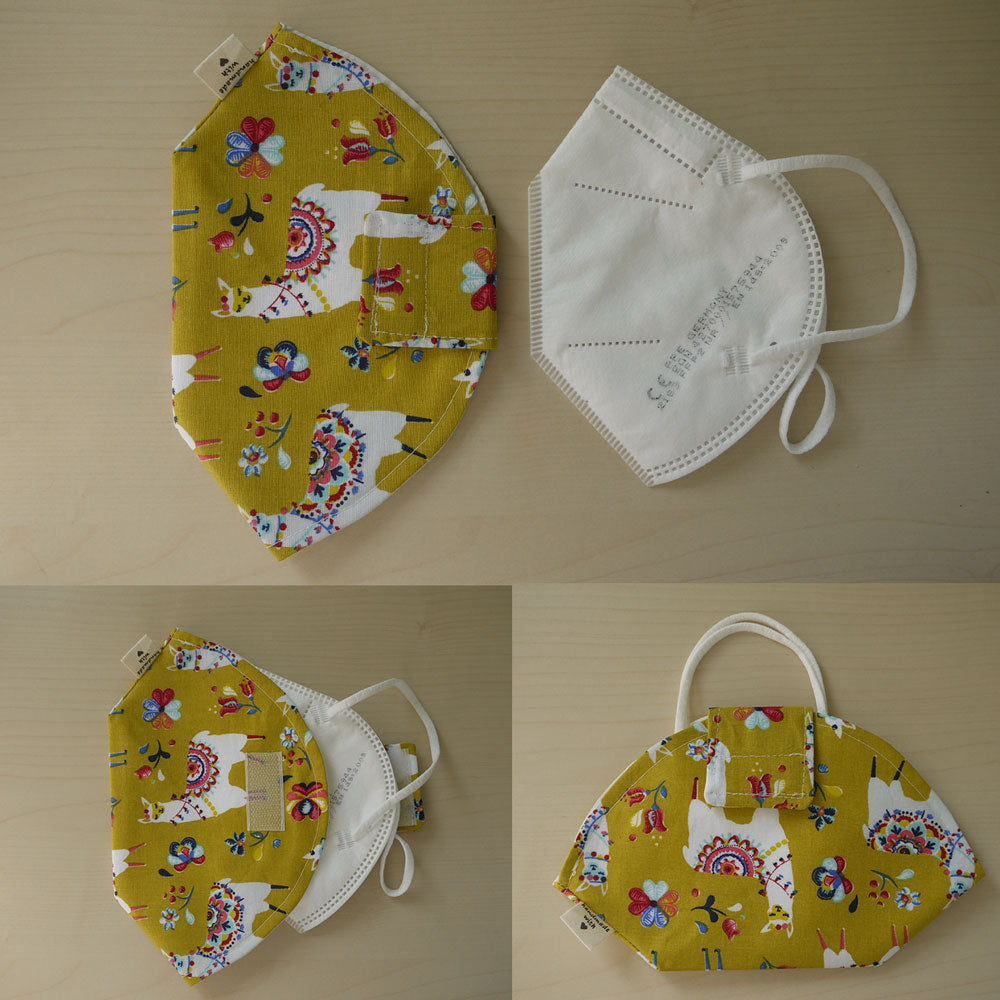 Tasche &quot;Alpaka&quot; für FFP2-Masken u.v.m., mit Klettverschluss